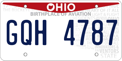 OH license plate GQH4787