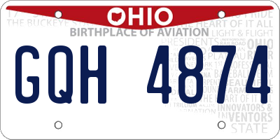 OH license plate GQH4874
