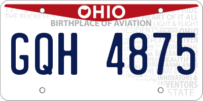 OH license plate GQH4875