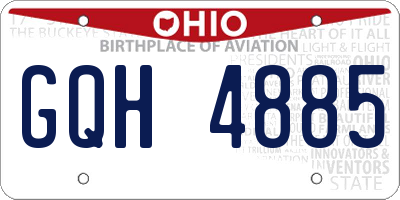 OH license plate GQH4885