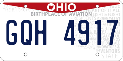 OH license plate GQH4917