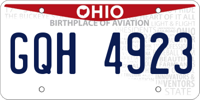 OH license plate GQH4923