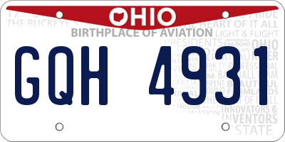 OH license plate GQH4931