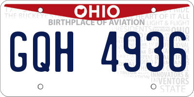 OH license plate GQH4936