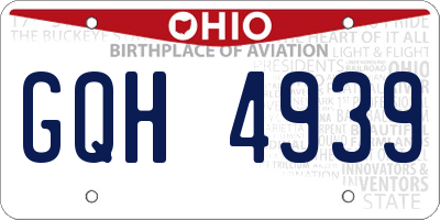 OH license plate GQH4939
