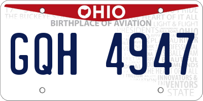 OH license plate GQH4947