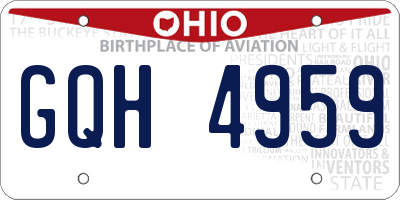 OH license plate GQH4959