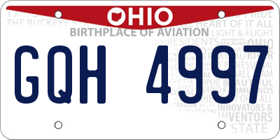 OH license plate GQH4997