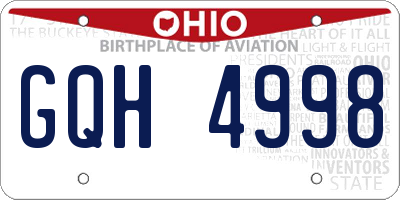 OH license plate GQH4998