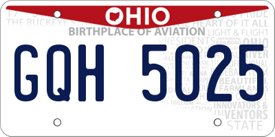 OH license plate GQH5025