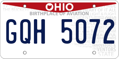 OH license plate GQH5072