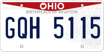 OH license plate GQH5115
