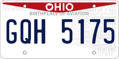 OH license plate GQH5175