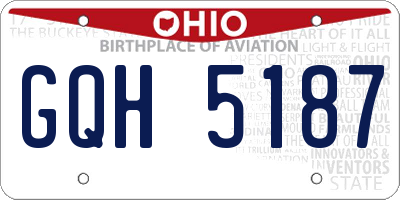 OH license plate GQH5187