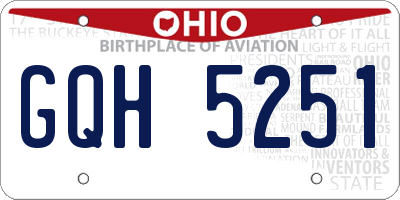OH license plate GQH5251