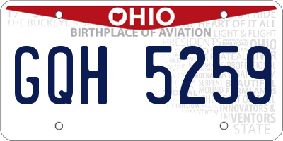 OH license plate GQH5259