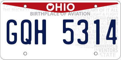 OH license plate GQH5314