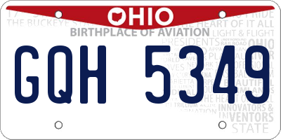 OH license plate GQH5349