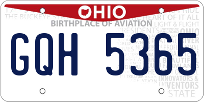 OH license plate GQH5365