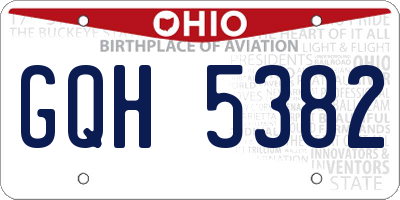 OH license plate GQH5382