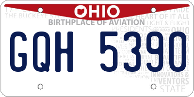 OH license plate GQH5390