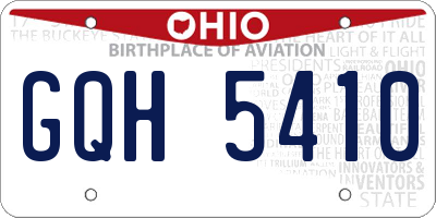 OH license plate GQH5410