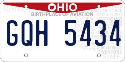 OH license plate GQH5434