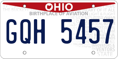 OH license plate GQH5457