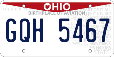 OH license plate GQH5467