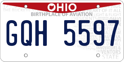 OH license plate GQH5597