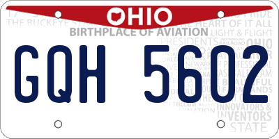 OH license plate GQH5602
