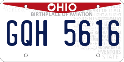 OH license plate GQH5616