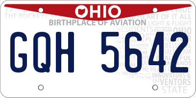 OH license plate GQH5642