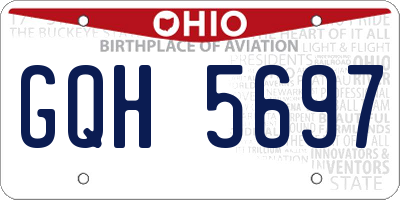 OH license plate GQH5697