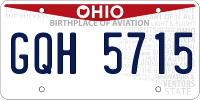 OH license plate GQH5715