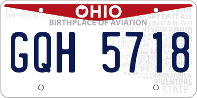 OH license plate GQH5718