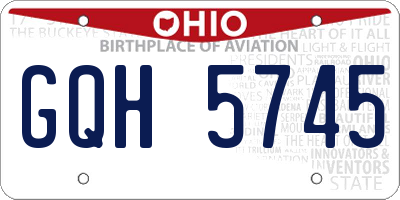OH license plate GQH5745