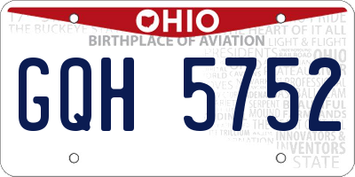 OH license plate GQH5752