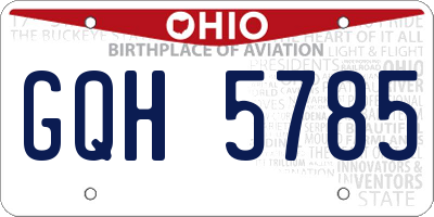 OH license plate GQH5785