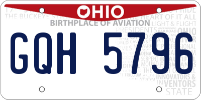OH license plate GQH5796