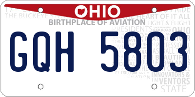 OH license plate GQH5803