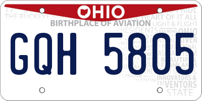 OH license plate GQH5805