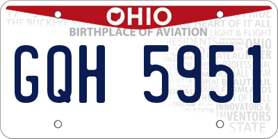 OH license plate GQH5951