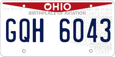 OH license plate GQH6043