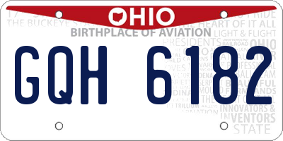 OH license plate GQH6182
