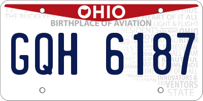 OH license plate GQH6187