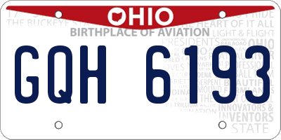 OH license plate GQH6193