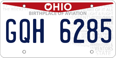 OH license plate GQH6285