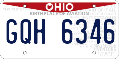 OH license plate GQH6346