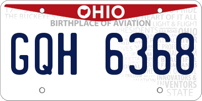 OH license plate GQH6368